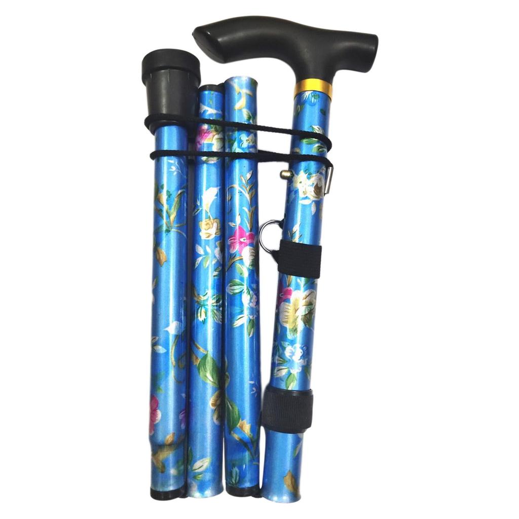 Portable Foldable Cane Lightweight Collapsible Hand Walking Stick Camping