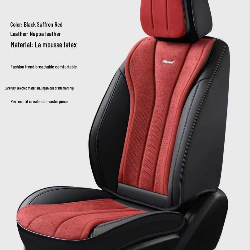 Breathable 9D Nubuck & Nappa Leather Full-Wrap Car Seat Cover for All Seasons