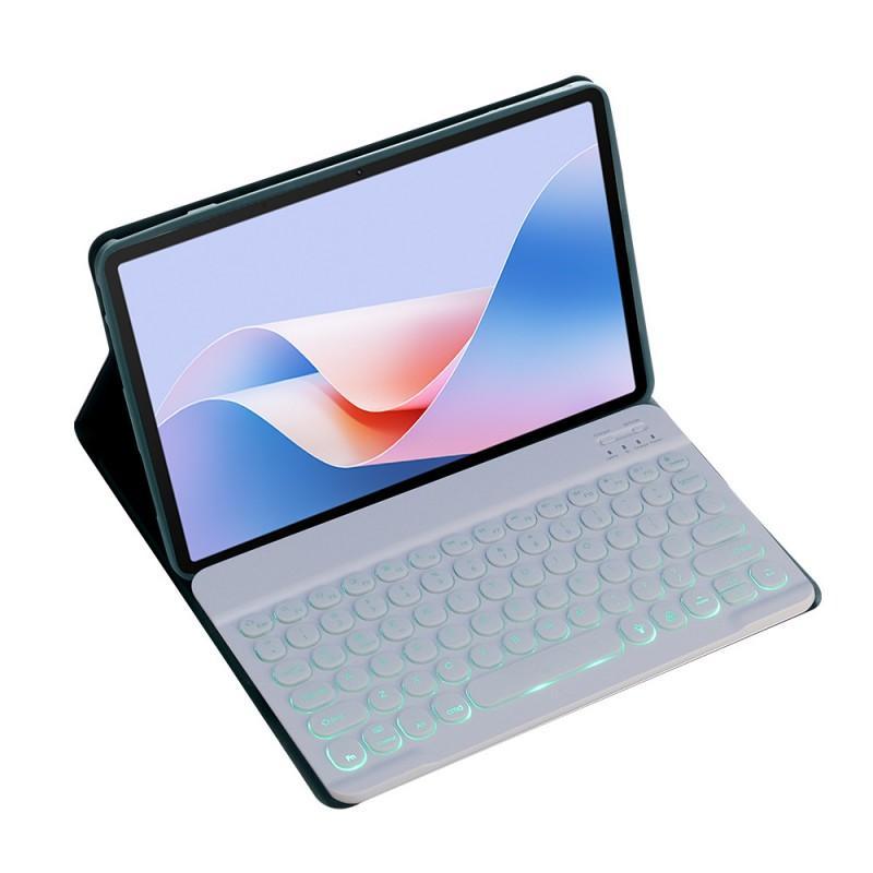 11 Inch Tablet Keyboard Case With Backlit Bluetooth Pen Slot Stand A9 Plus PU Leather Flip Cover