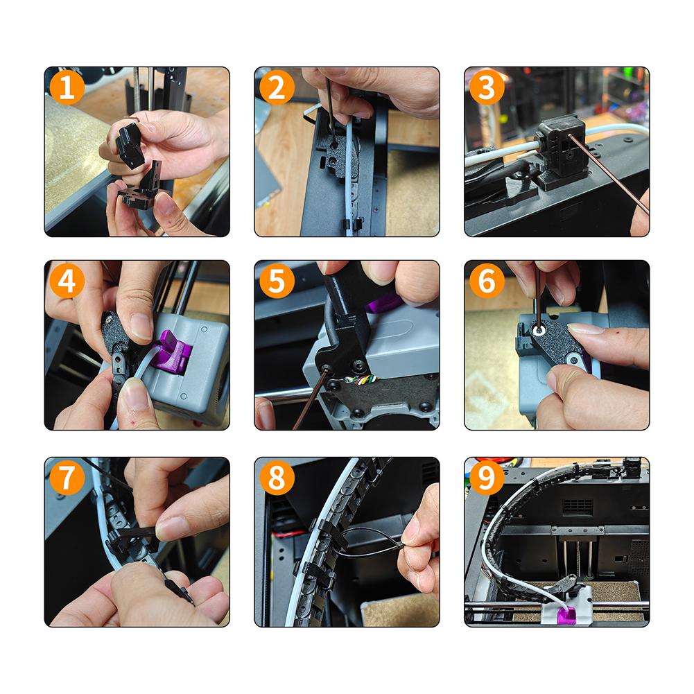 For AD 5M Pro For 3D Printer Cable Chain Drag Chain Kit With High Temperature Resistance And Complete Installation Accessories