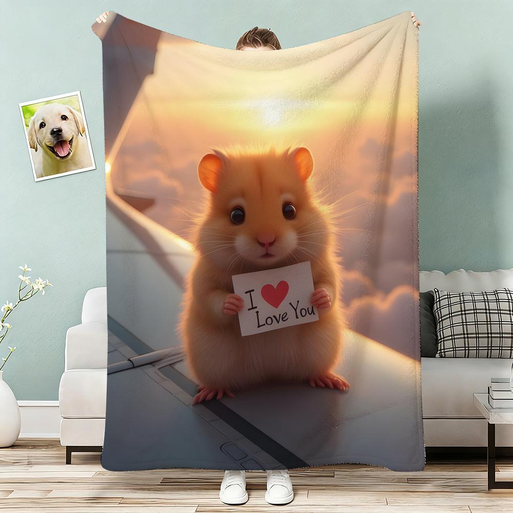 Hamster Throw Lightweight G Flannel Blanket Soft Skinfriendly for Summer Cooling