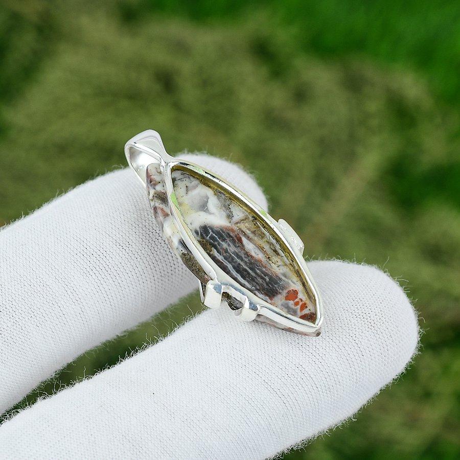 Friendship Day Deal Natural Rainbow Jasper Sterling Silver Bezel Pendant Jewelry