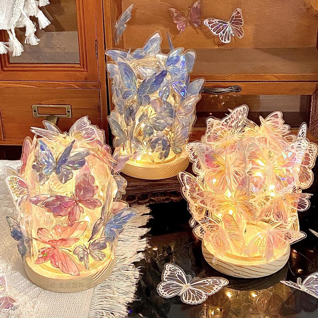 Luminous Butterfly Night Light Ornament - Ancient Style for TV Cabinet or Desk Decor