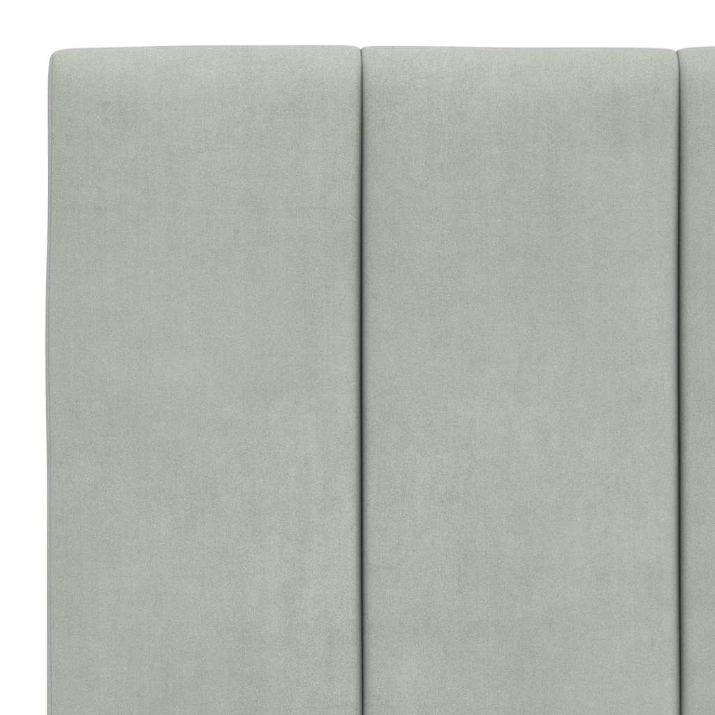 Bed Frame without Mattress  Hanko  Light Grey 100x200 cm Velvet