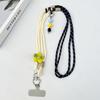 Two-In-One Multi-Functional Mobile Phone Lanyard With A Long Slanting Rope And Rotating Heart-Shaped Flower Pendant Phone Charm
