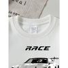 European Size Race Car Speed Design White Sport Crew Neck Fashion Sweatshirt, Autumn and Winter Western Style Top, Children's Long Sleeved