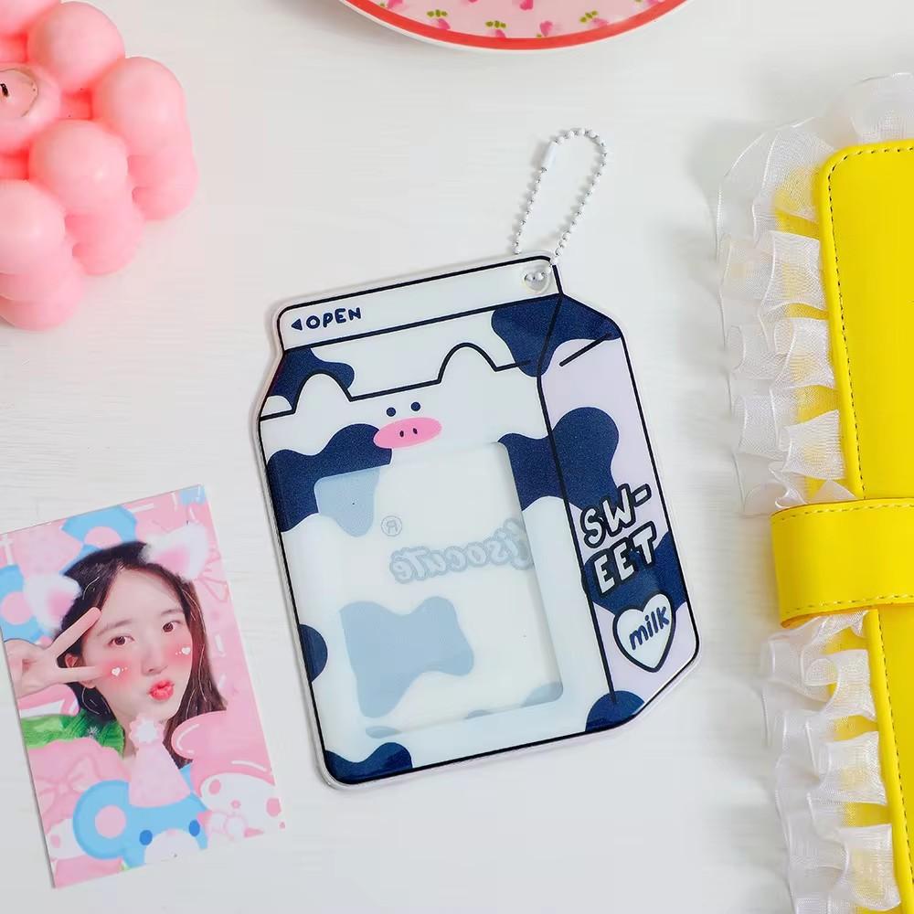 Kawaii Milk Bottle Pocard Holder 3inch Korea Card Set Cartoon Cute Po Star Chasing Student Girl Bus Card Storage
