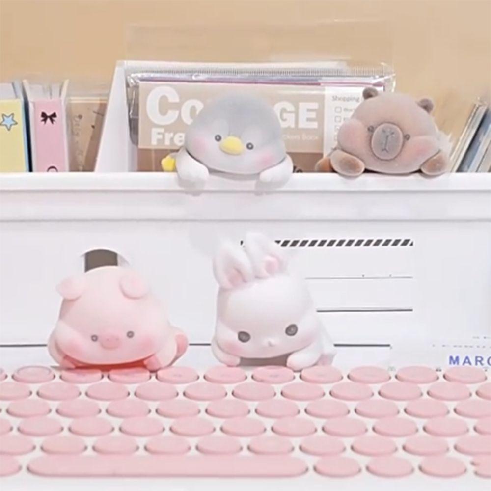 Flocking Computer Monitor Decoration Panda Dog Center Console Doll  Monitor Screen