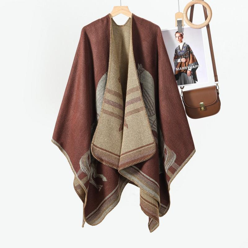 2026 Winter Scarf Cloak Faux Cashmere Warm Versatile Shawl Women Travel Photo Shoot
