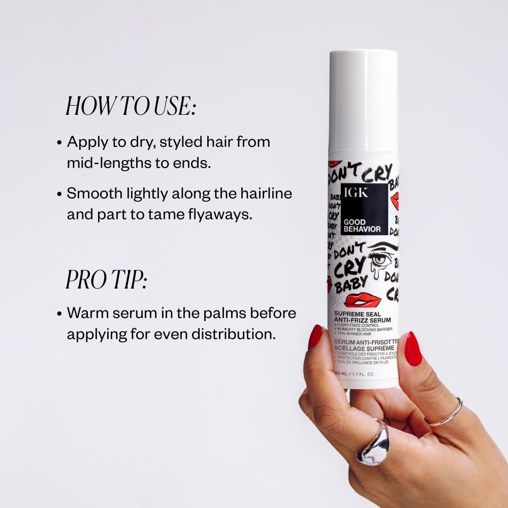 Igk Good Behavior Supreme Seal Anti Frizz Serum 1.7 Oz