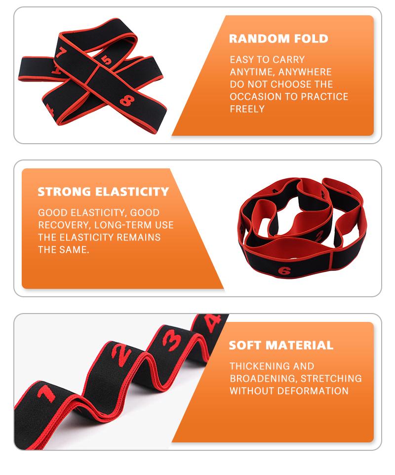 High Quality Customized Yoga Mat Strap Ballet Elastic Jacquard Logo Stretching Resistance Band Spandex/Nylon 40mm Convenient