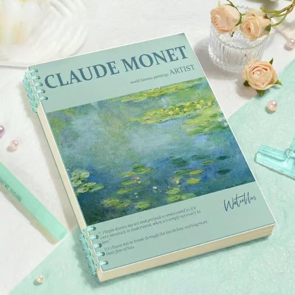 Detachable Core Binder Ring Notepad Monet Oil Paint Spiral Bound Notebook Office School