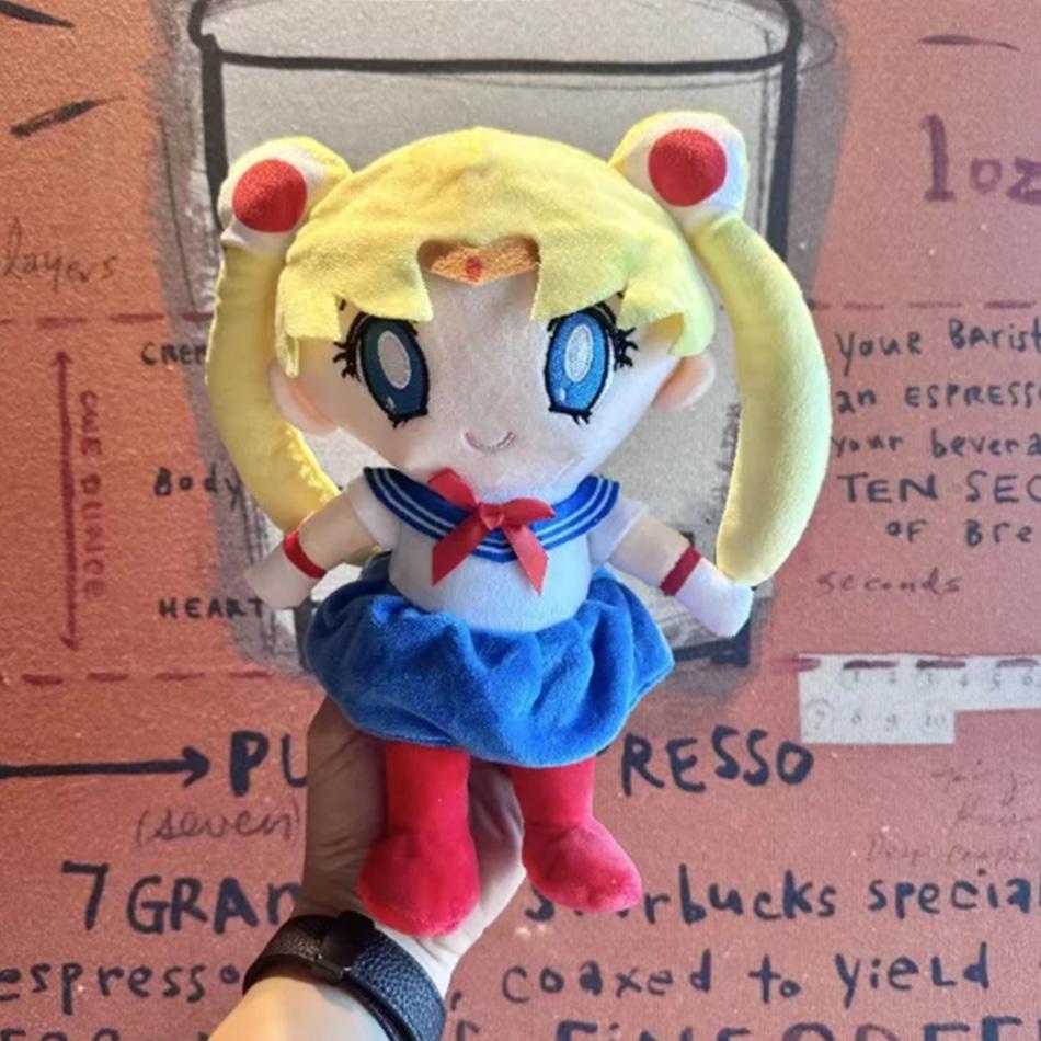 20CM Kawaii Plush Moon Cat Anime Doll Cute Girl Heart Filled Toy for Home Bedroom Decor Birthday Gift