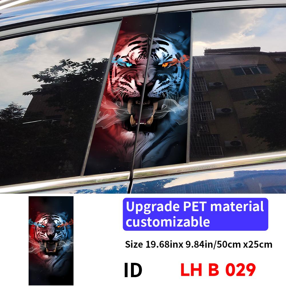 Wilder Tiger Autoaufkleber Auto B-Säule Wasserdicht Sonnenschutz Dekor Abdeckung Kratzer Autotüren Säule Vinyl Aufkleber Zubehör
