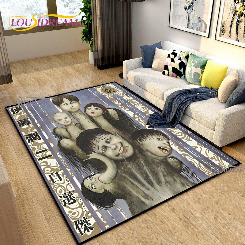 Junji-Ito fear Carpet for Living Room Bedroom Rug Kitchen Kid Door Unslip Floor Mat Birthday gift photography props Alfombra Rug