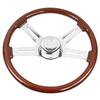 ZS Steering Wheel, Real Wood, Truck/Car Replacement with Horn Button, 457mm, 18-inch (A)