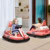 6V Electric Kids Bumper Car, 6V Spin Waltz Car, with Music, Horn, Lights - Pink