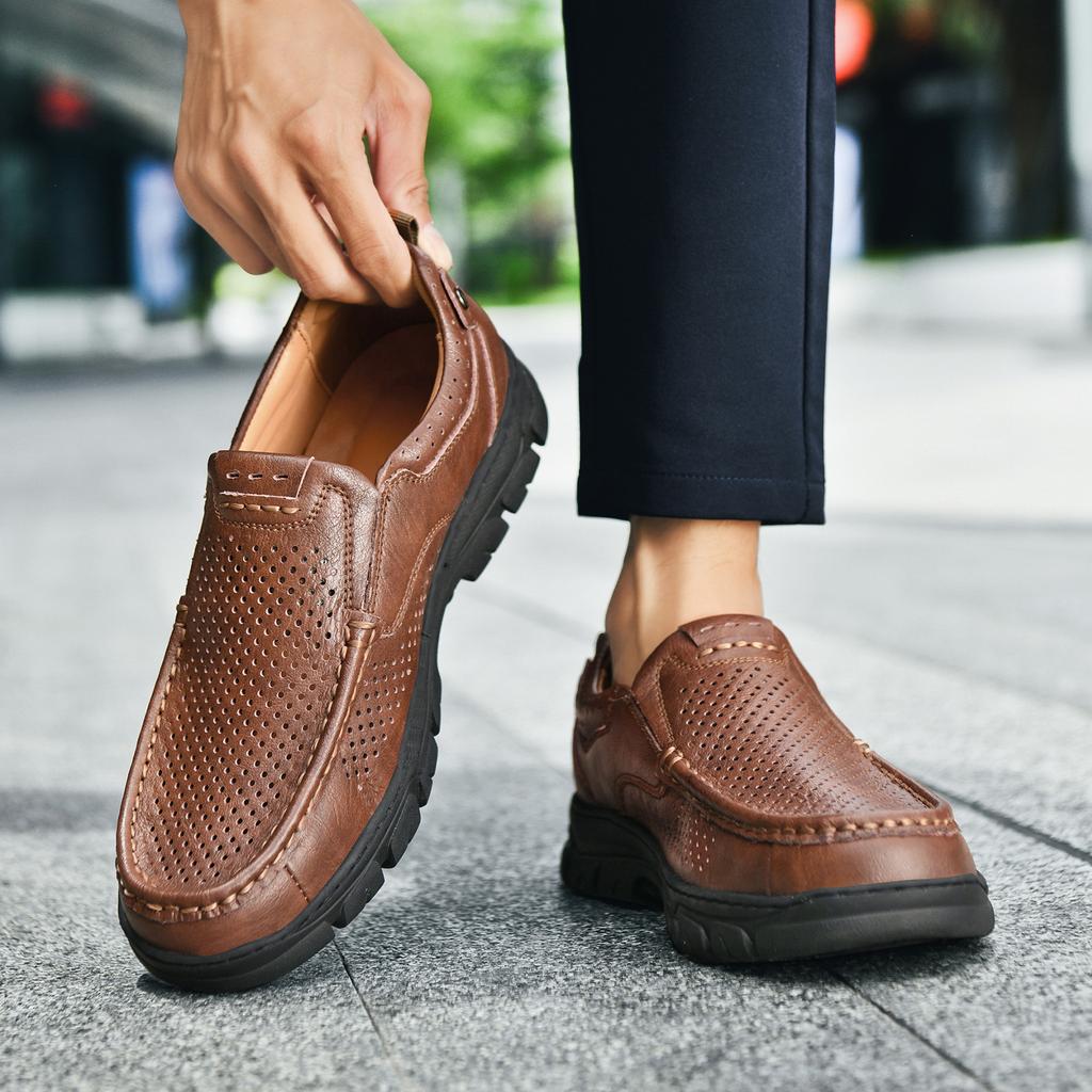 Independent Station 2025 Popular Leather Shoes Men's Leather Large Size Men's Outdoor Shoes Casual Leather Shoes Hiking Shoes