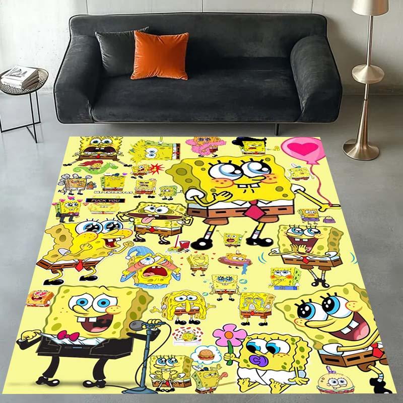 3D S-SpongeBob Patrick Star Cartoon Carpet Rug for Playroom Bedroom Living Room Sofa Home Decor,kids Area Rug Non-slip Floor Mat