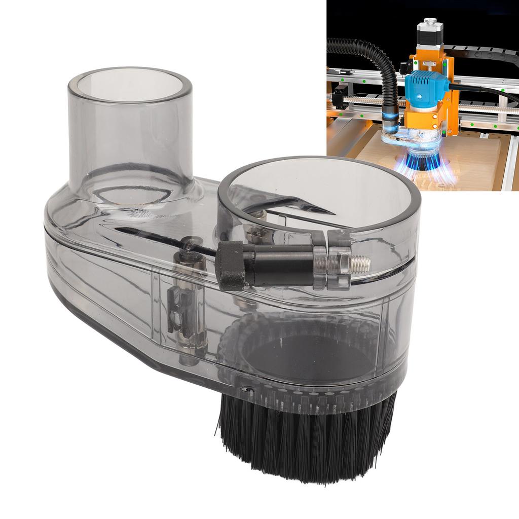 Scarpa Antipolvere per Fresatrice CNC Diametro 52mm, Design Trasparente Spazzola in Nylon Magnetica Altezza Regolabile per Motori Mandrino e Fresatrici da 52mm, con Diametro Tubo 38mm
