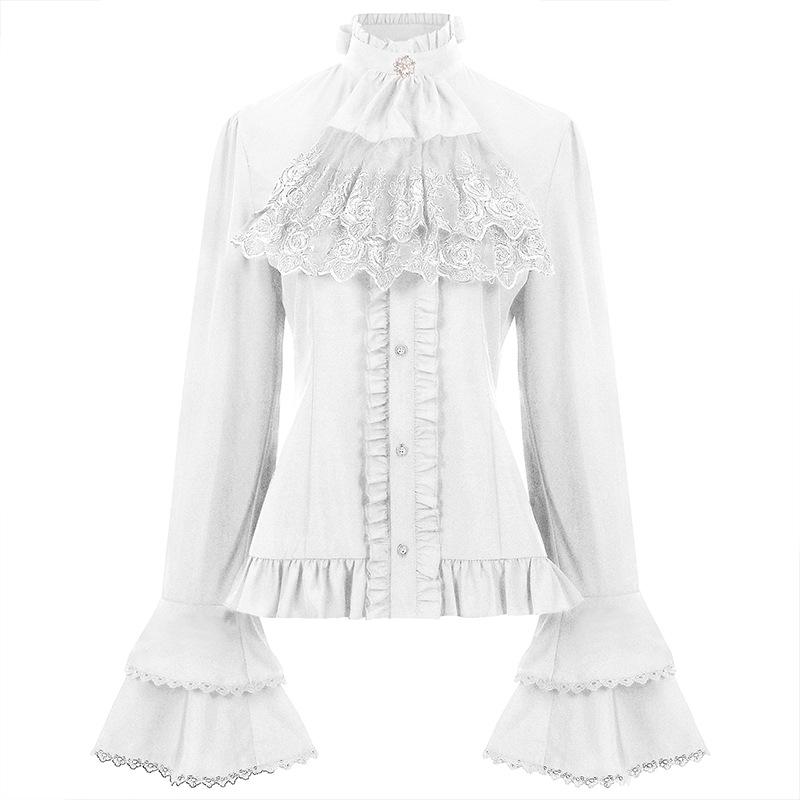 2023 Women's European & American Steampunk Victorian Pleated Shirt