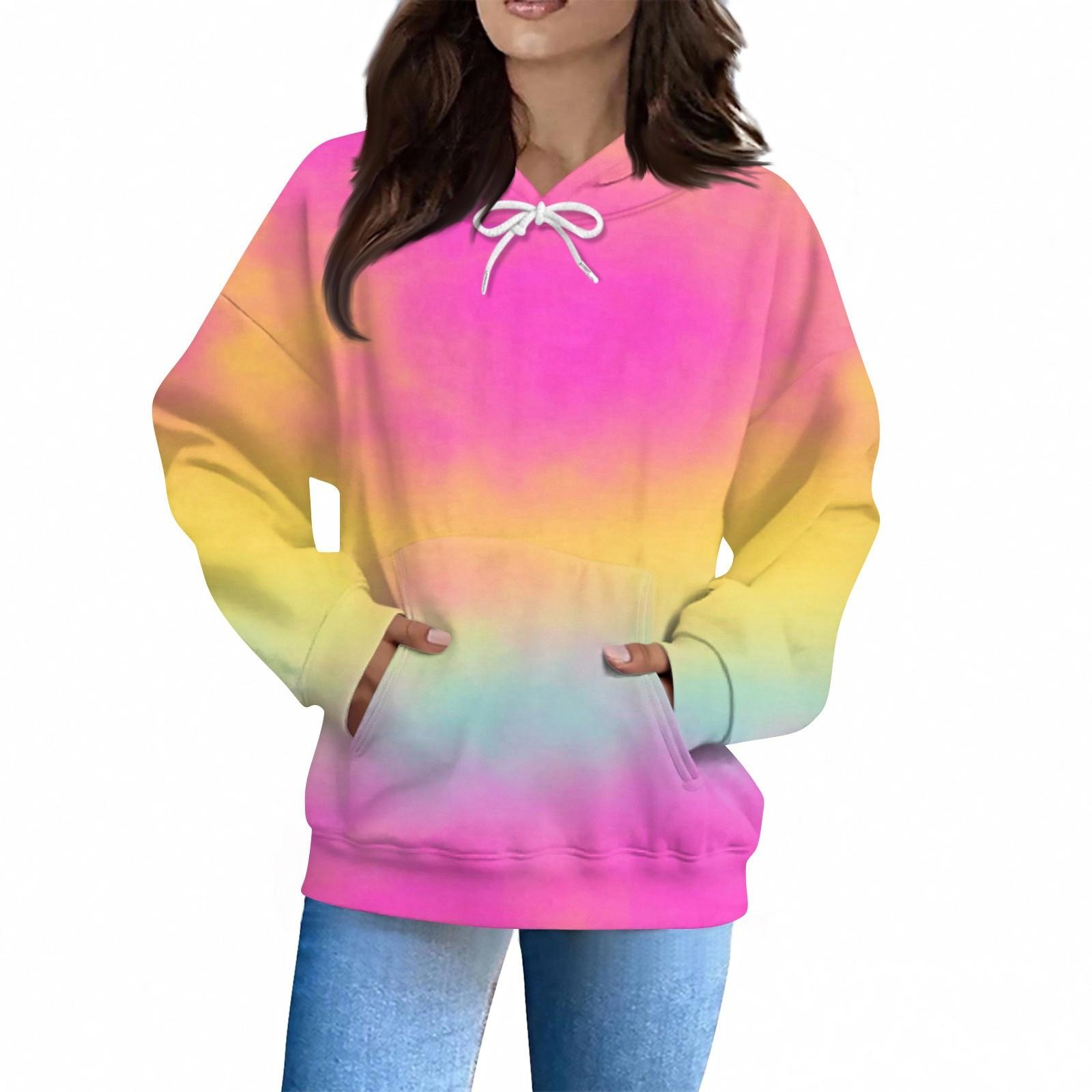 

Женская Мода Повседневная Толстовка Длинный Рукав Принт Топ XXXL