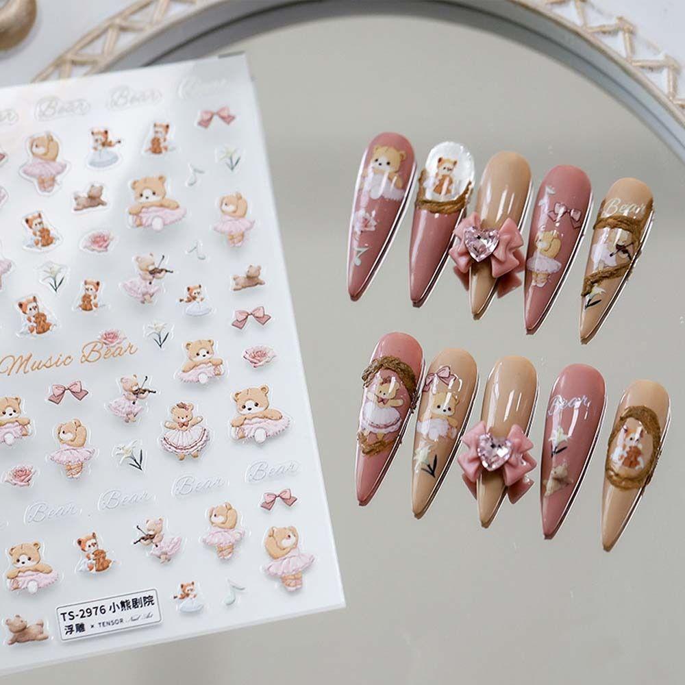 

Кролик мультфильм наклейки для ногтей клубника украшения для ногтей красочный маникюр DIY дизайн ногтей