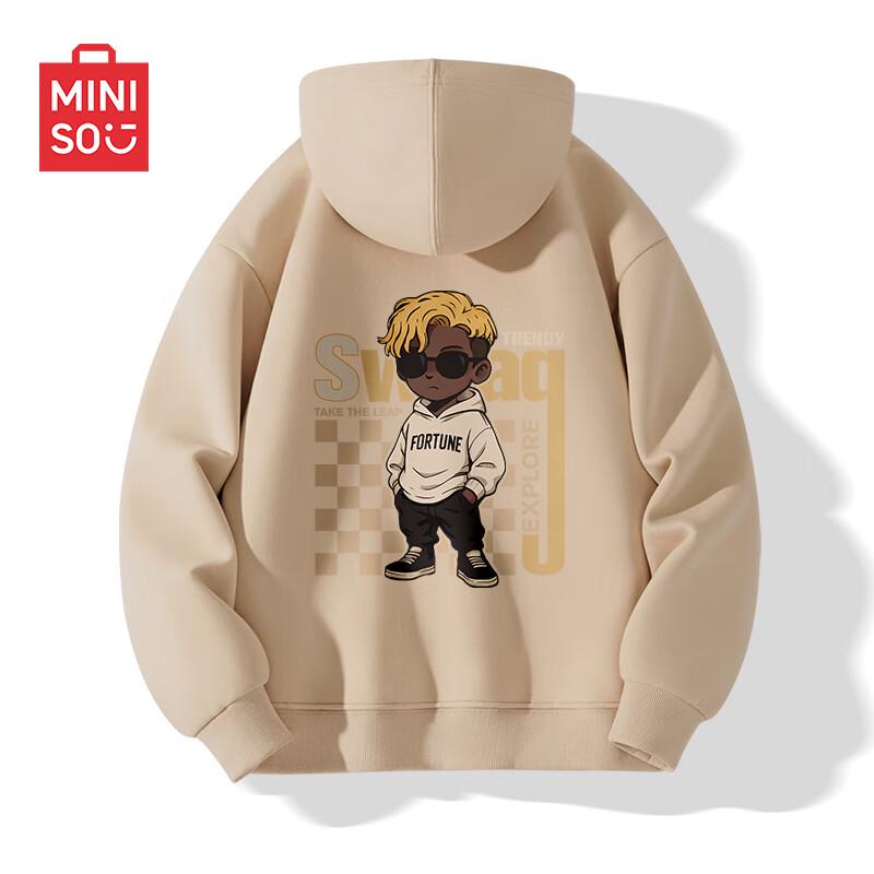 

MINISO Men s American Retro Loose Fit Hooded Sweatshirt 2XL