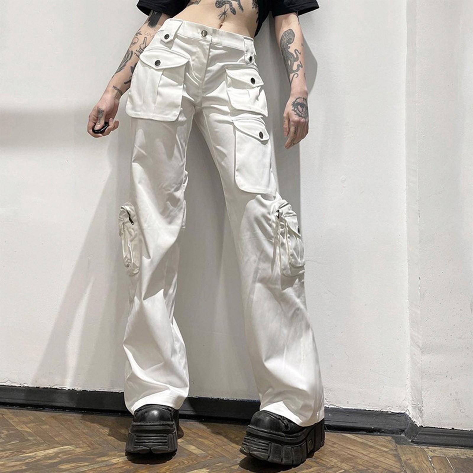 

Женская мода, свободные повседневные однотонные свободные повседневные брюки с карманами и шваброй для пола