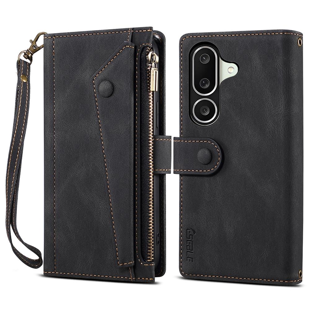 

ESEBLE Star Series For Samsung Galaxy M56 5G Case Zipper Wallet Leather Stand Phone Cover Black