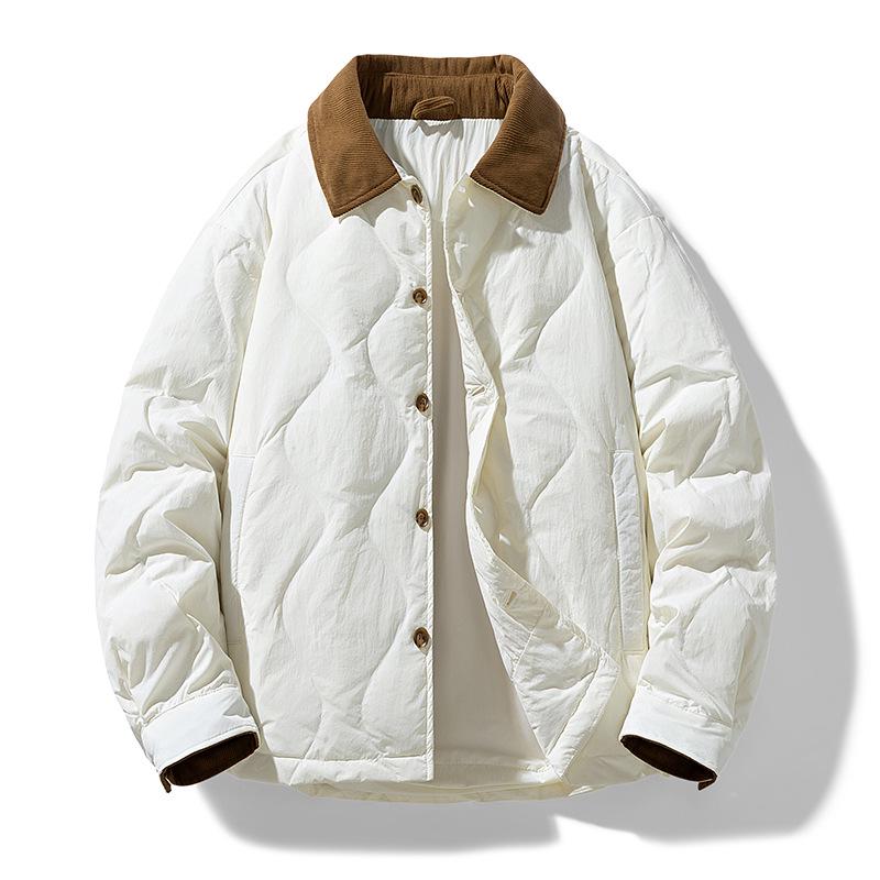Men's 90% Down Jacket - 2025 Winter Retro Lapel Style, Warm & Lightweight Loose Coat