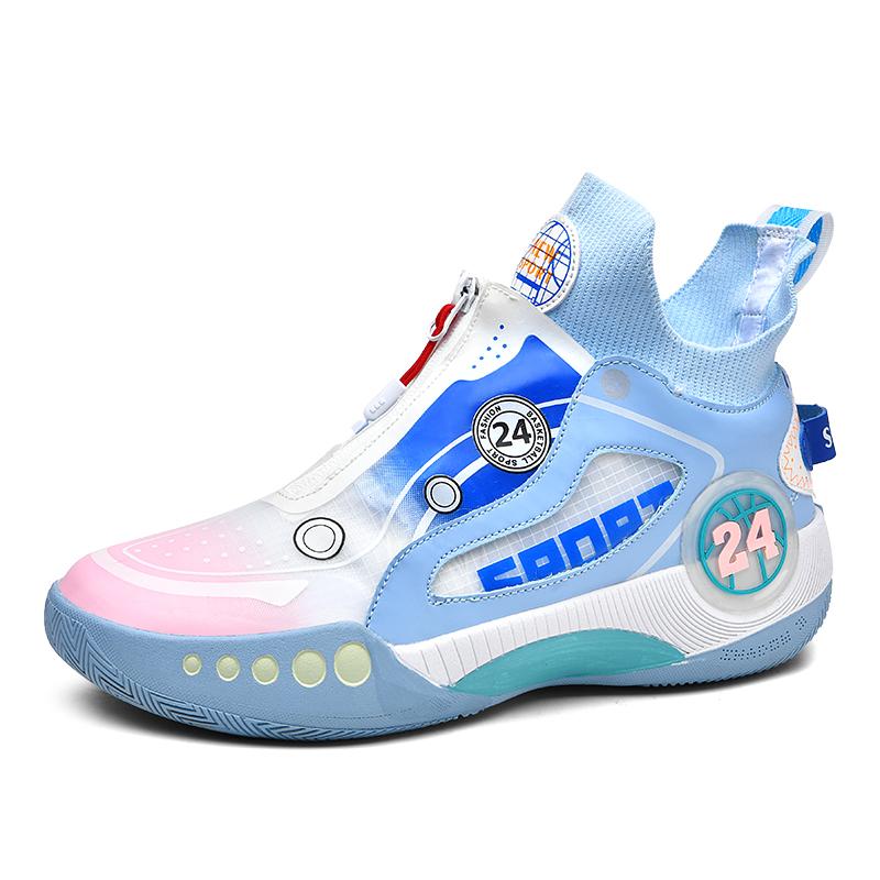 

Junior high school students basketball shoes young men s casual high top sports shoes men new combat anti-slip 24 36