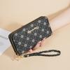 Fashion Women Wallet Faux Leather Double Zipper Large Capacity Clutch Pure Card Holder Wallet