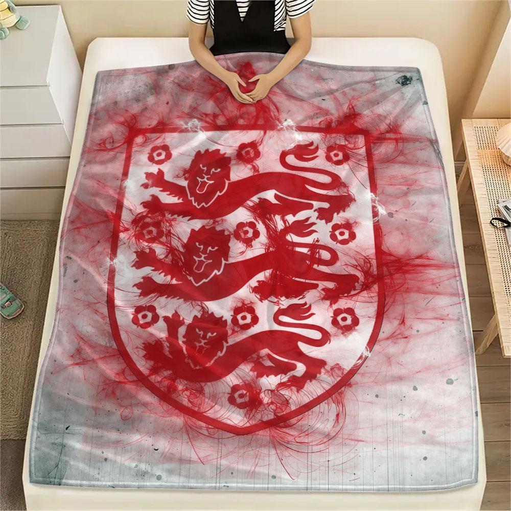 England national football logo Printed Flannel Blanket, soft throw for bedroom sofa, washable,soccer fan merchandise, great gift.