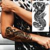 8 Sheets Tribal Lion Tiger Temporary Tattoos For Women Adults Men Fake Black Skull Dragon Tattoo Sticker Gangster Compass Tatoos
