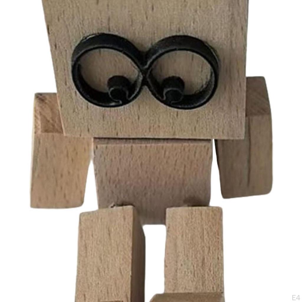 Třesoucí se nohy Dřevěná figurka muže Dekorace na palubní desku auta Kreativní kompaktní auto doplňky pro