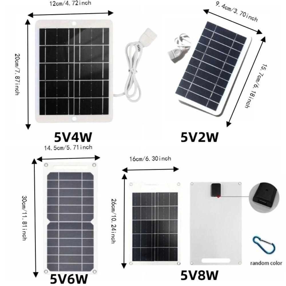 2W/4W/6W/8W Solar Panel Charger 5V Outdoor Solar Charger USB Solar Charger Panel Electric Fan