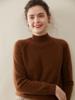 Women's Cashmere Knit Drop Shoulder Sweater - Half-High Collar, Long Sleeve, Warm & Versatile Inner Wear