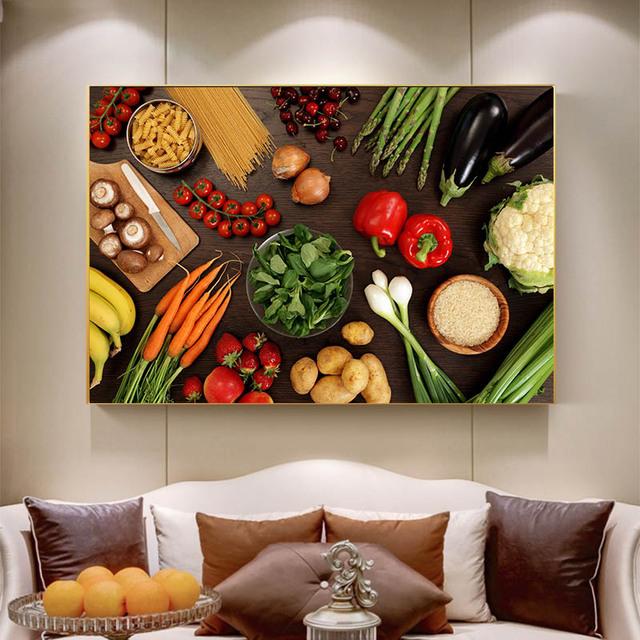 Moderne Mura Bunte Küche Gewürz Leinwand Malerei Abstrakte Bilder für Nordic Wohnzimmer Küche Wand Kunst Dekor Kein Rahmen