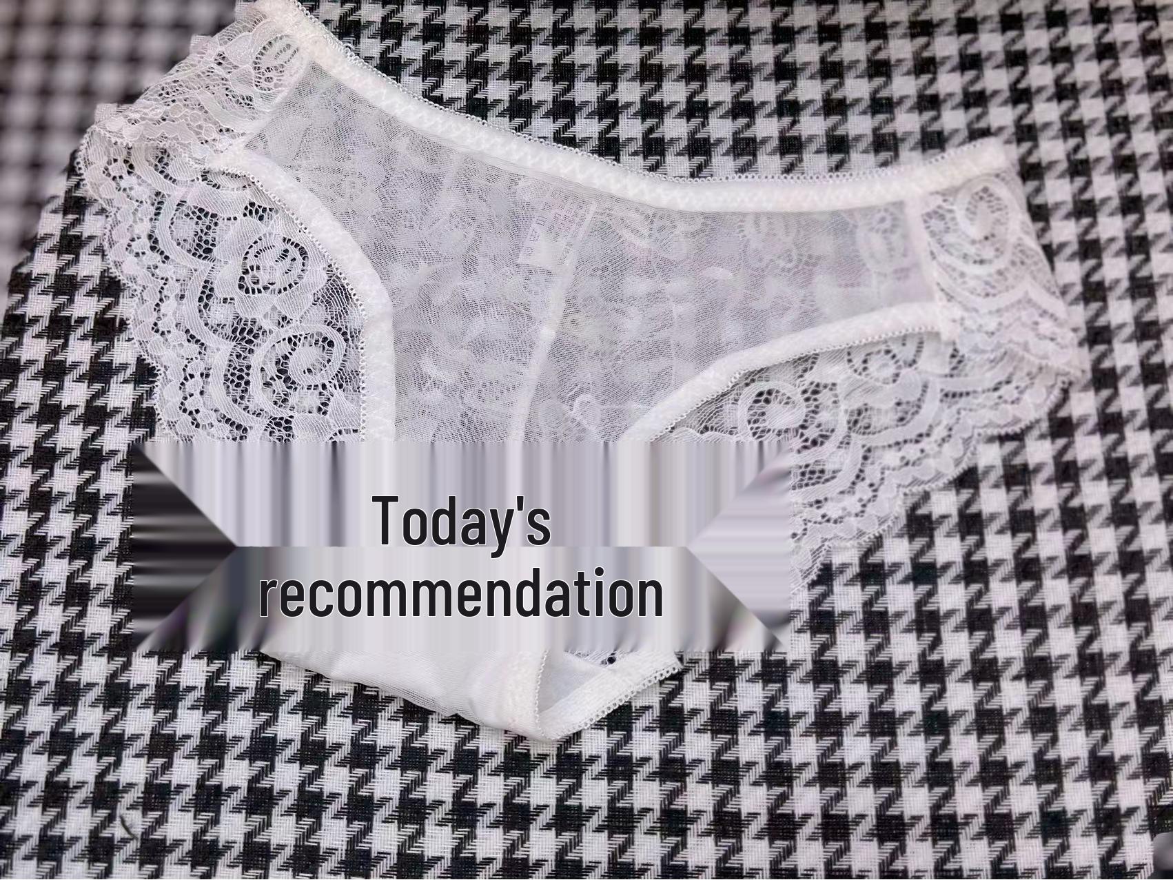 

2024 French Style Breathable Lace Triangle Panties with Cotton Crotch - Women s Comfort Underwear M (80-100 jin suggested)