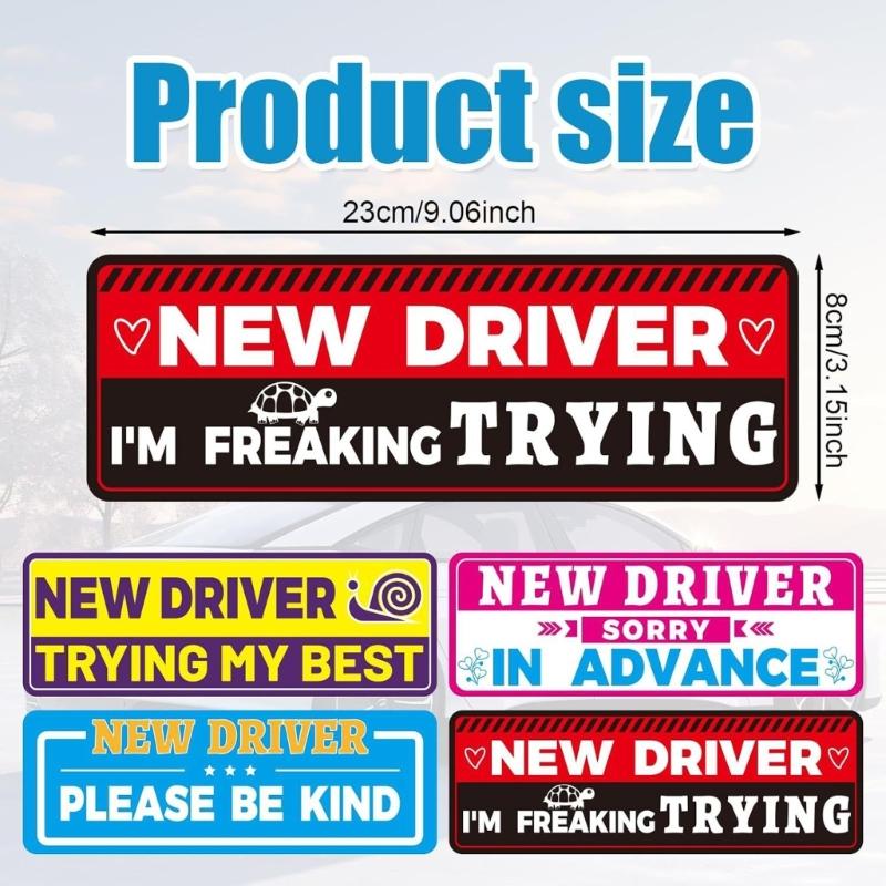 Reusable Magnetic Car Warning Sign High Visibility Reflective Decals For New Drivers Most Vehicle Type