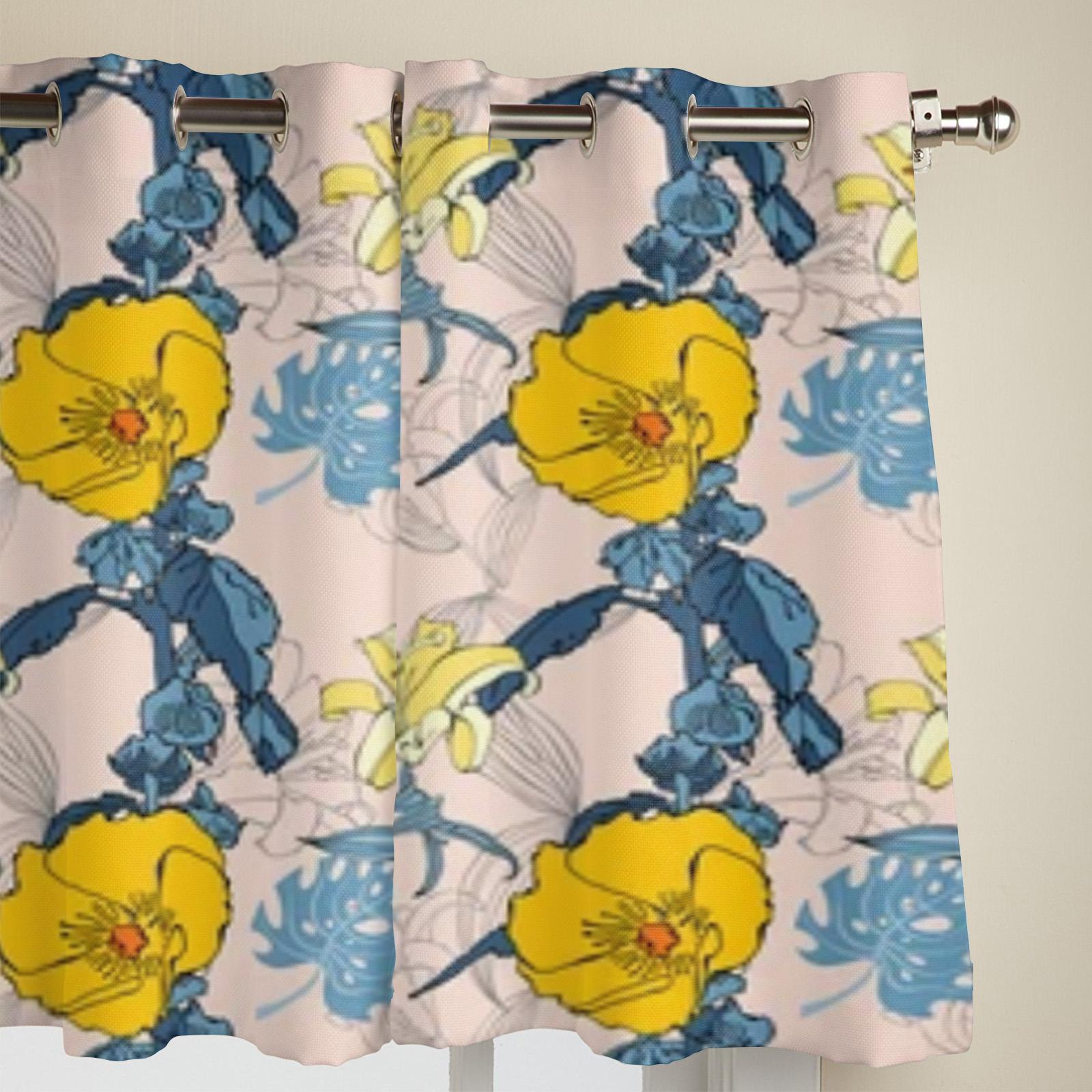 Красивые тропические цветочные экзотические оконные шторы для гостиной — фото 4