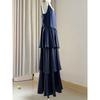 Satin Fabric Glossy Smooth Draping Multi-Layer Skirt Cake Skirt Dress