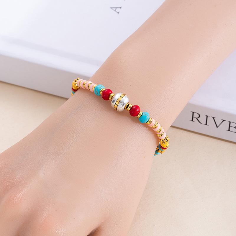 Tibetan-Inspired Retro Beaded Bracelet: Exquisite Handmade Ethnic Jewelry for Women