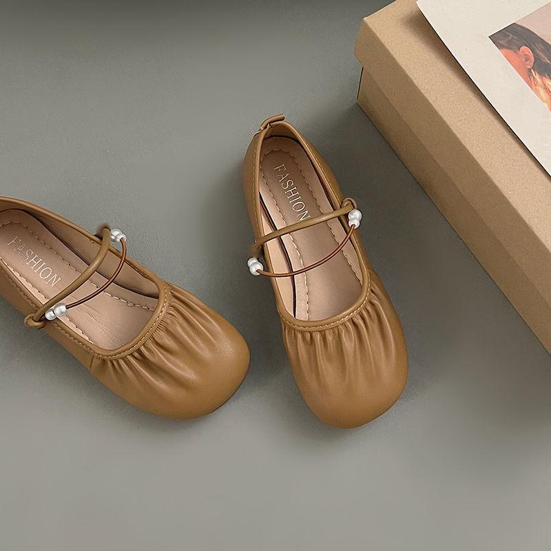Flat Bottom Versatile Ballet Style Beautiful with Skirt Small Leather Shoes French Gentle Wind Mary Jane Single Shoes Women's 2025 Autumn New Models