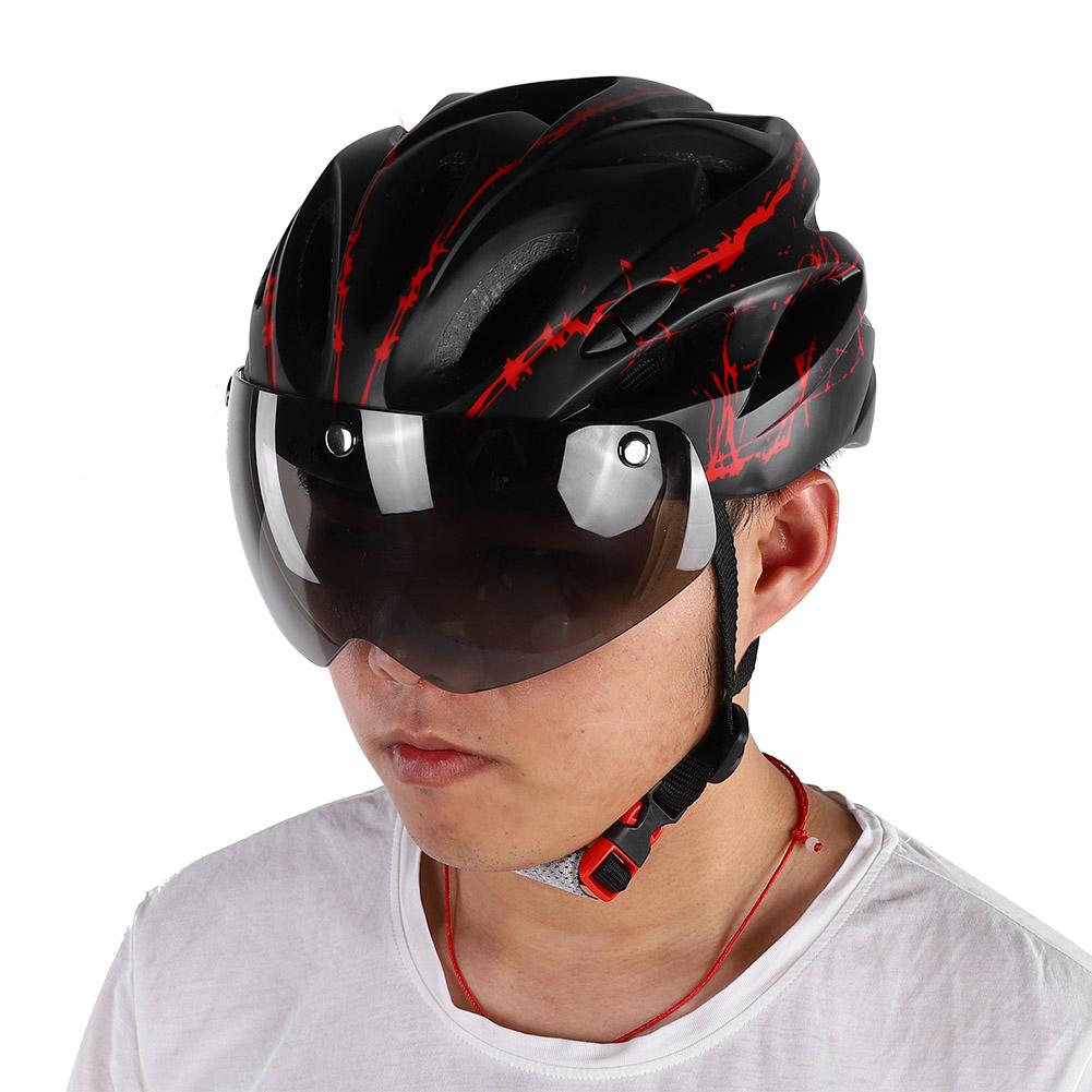 Sicherheitshelm für Erwachsene Mountain-Rennrad Leichtes Fahrradzubehör mit Brille