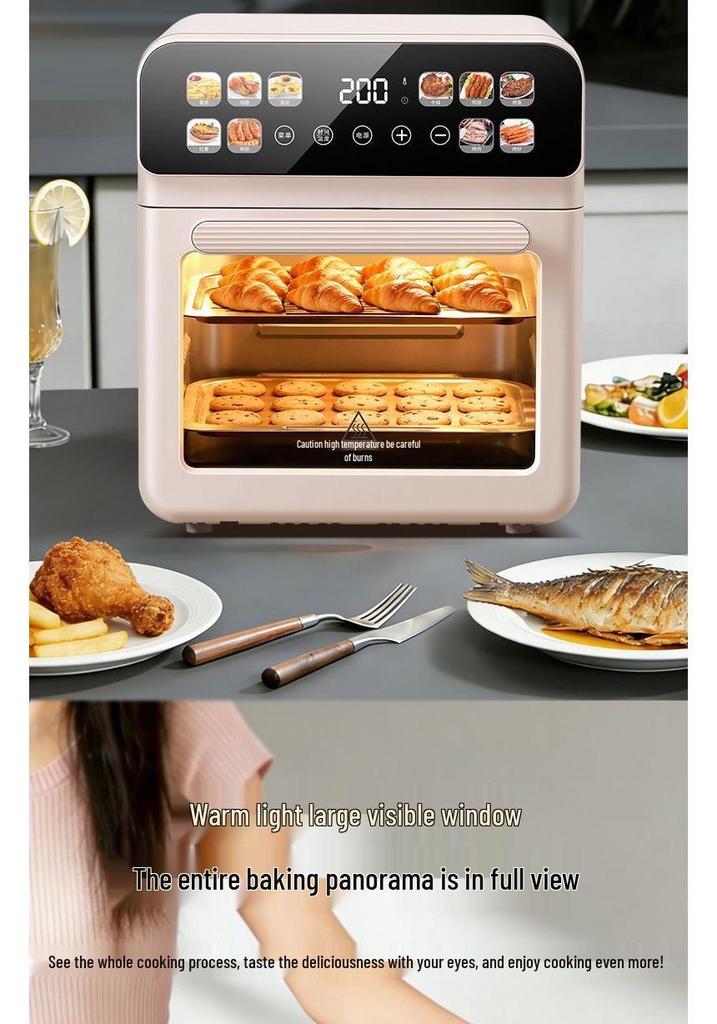 Zhigao 3-in-1 Smart Electric Oven: Air Fryer, Baker & Roaster with Visual Display