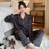 Women's High-End Fashion Pajama Set 2025: Long Sleeve, Long Pants, Small Hearts, Lapel Design, Home Wear.