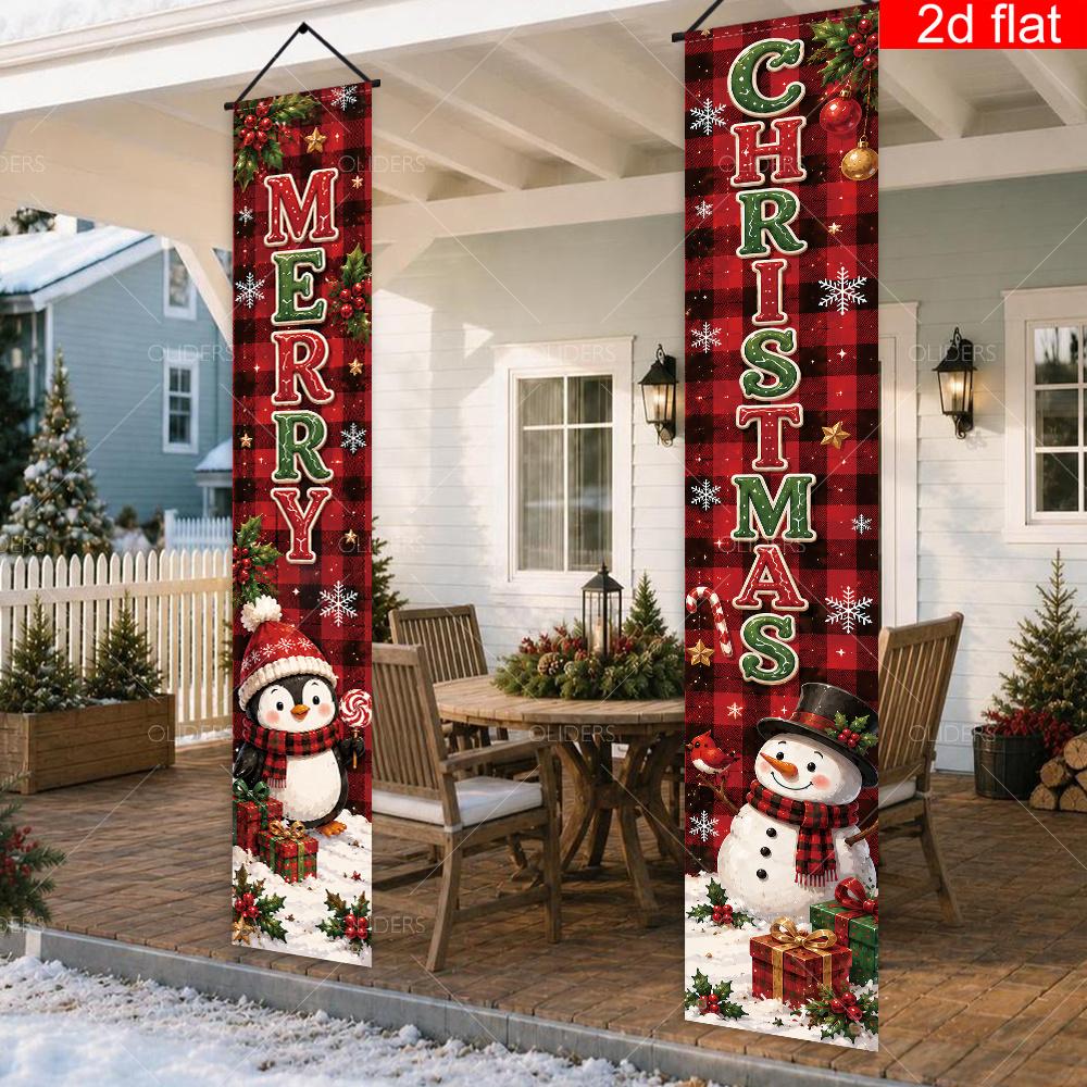 2pcs New Year Banner Polyester for Porch