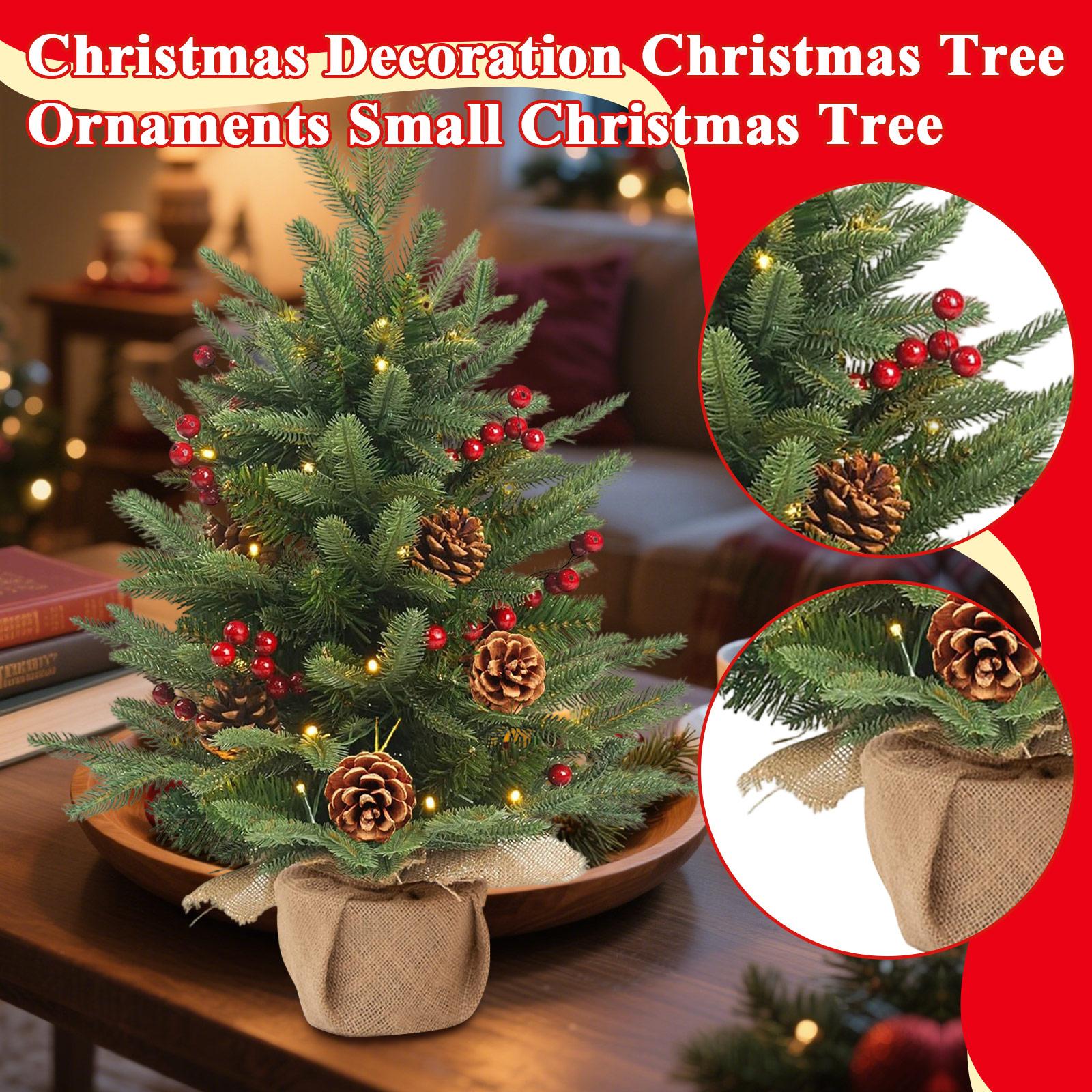 

55cm Artificial Christmas Tree Desktop Small Tree PE Christmas Decoration Xmas Tree Ornaments Pine Cone Christmas Trees Other різнокольоровий